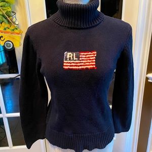 Vintage Ralph Lauren Navy Turtleneck Sweater
